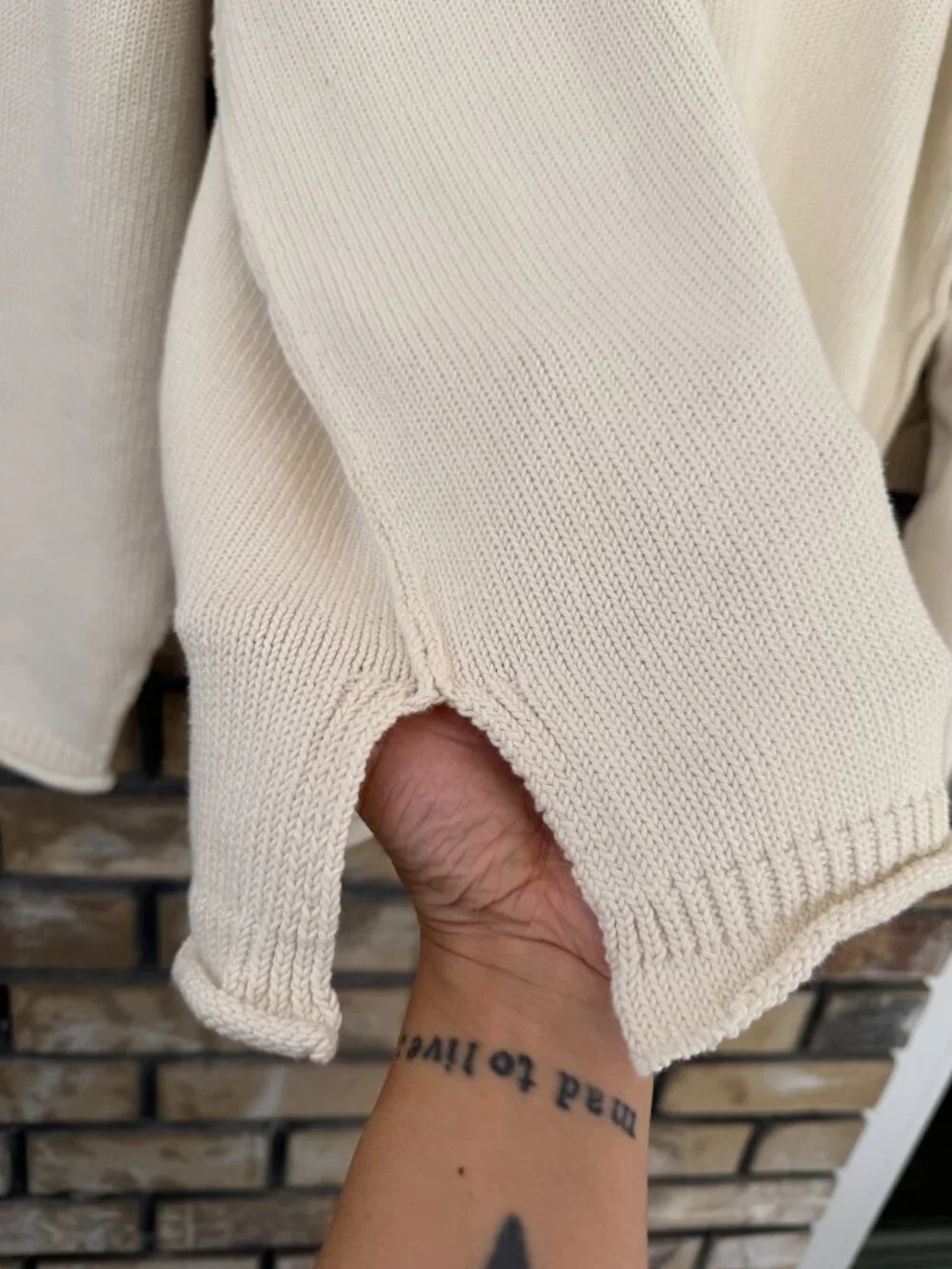 ☀️ We The Free Free People Ella Roll Neck Sweater Gardenia Cream Small NWOT